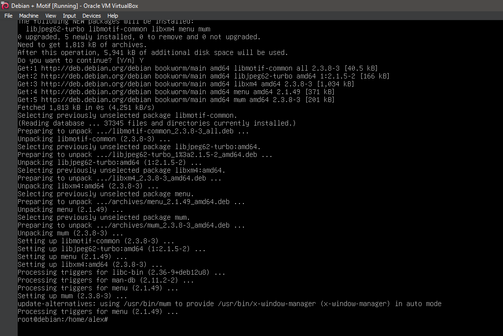 Running 'apt install mwm'